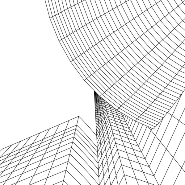 Lignes Dessin Abstraites Dans Concept Art Architectural Formes Géométriques Minimales — Image vectorielle