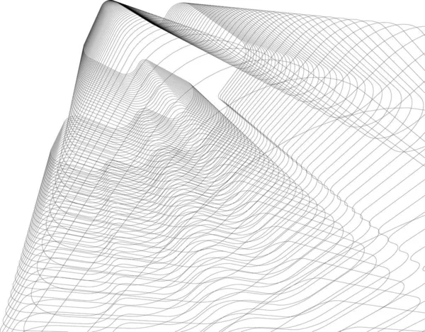 Abstrakte Zeichnungslinien Architektonischen Kunstkonzept Minimale Geometrische Formen — Stockvektor