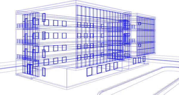 Linee Disegno Astratte Nel Concetto Arte Architettonica Forme Geometriche Minime — Vettoriale Stock