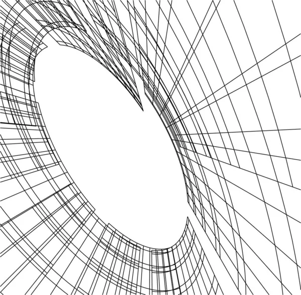 Abstrakte Zeichnungslinien Architektonischen Kunstkonzept Minimale Geometrische Formen — Stockvektor