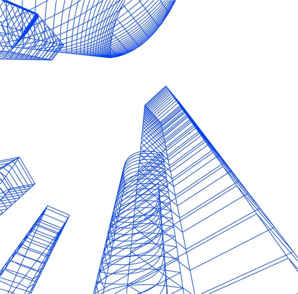 Linhas Abstratas Desenho Conceito Arte Arquitetônica Formas Geométricas Mínimas — Vetor de Stock