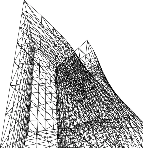 Líneas Abstractas Dibujo Concepto Arte Arquitectónico Formas Geométricas Mínimas — Archivo Imágenes Vectoriales