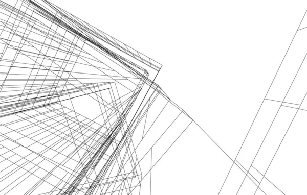 Linhas Abstratas Desenho Conceito Arte Arquitetônica Formas Geométricas Mínimas —  Vetores de Stock