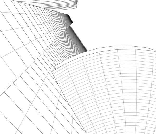 Abstrakcyjne Linie Rysunku Koncepcji Sztuki Architektonicznej Minimalne Kształty Geometryczne — Wektor stockowy