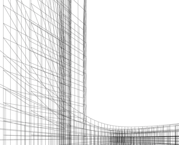 Abstracte Tekenlijnen Architectonisch Kunstconcept Minimale Geometrische Vormen — Stockvector