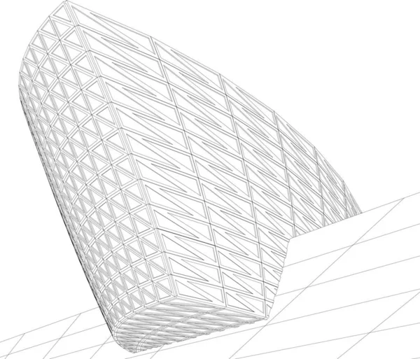 Abstrakte Zeichnungslinien Architektonischen Kunstkonzept Minimale Geometrische Formen — Stockvektor