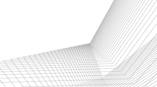 Lignes Dessin Abstraites Dans Concept Art Architectural Formes Géométriques Minimales — Image vectorielle