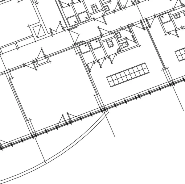 Abstrakcyjne Linie Rysunku Koncepcji Sztuki Architektonicznej Minimalne Kształty Geometryczne — Wektor stockowy