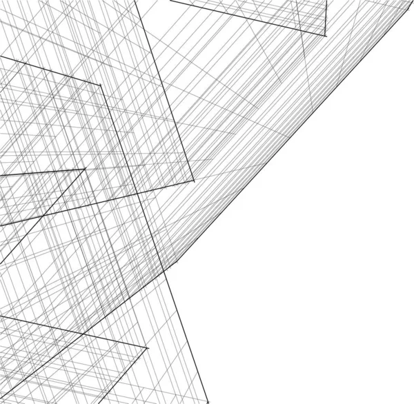 Abstracte Tekenlijnen Architectonisch Kunstconcept Minimale Geometrische Vormen — Stockvector