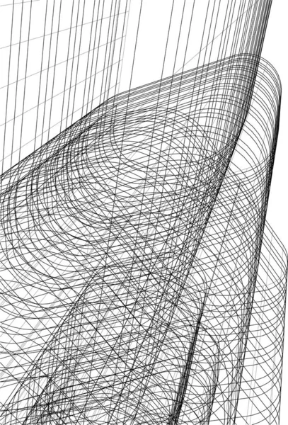 Abstrakcyjne Linie Rysunku Koncepcji Sztuki Architektonicznej Minimalne Kształty Geometryczne — Wektor stockowy