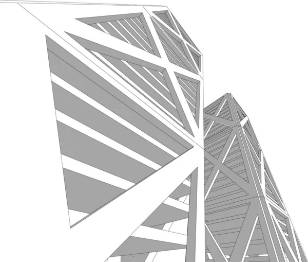 建築芸術の概念における抽象的な線や最小限の幾何学的形状 — ストックベクタ