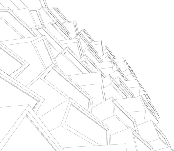 Linhas Abstratas Desenho Conceito Arte Arquitetônica Formas Geométricas Mínimas —  Vetores de Stock