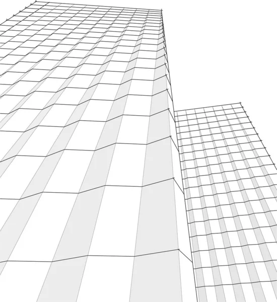 建築芸術の概念における抽象的な線や最小限の幾何学的形状 — ストックベクタ