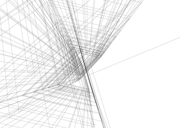 Mimari Sanat Konseptinde Soyut Çizgiler Minimum Geometrik Şekiller — Stok Vektör