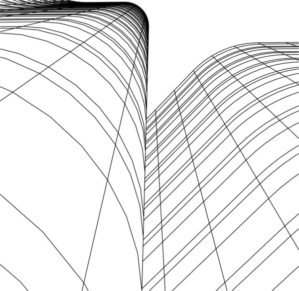 Abstrakte Zeichnungslinien Architektonischen Kunstkonzept Minimale Geometrische Formen — Stockvektor