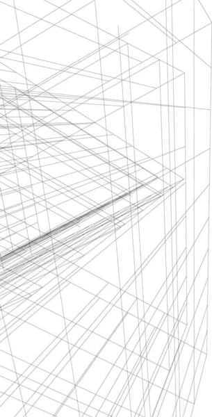 Lignes Dessin Abstraites Dans Concept Art Architectural Formes Géométriques Minimales — Image vectorielle