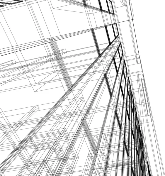 Abstrakte Zeichnungslinien Architektonischen Kunstkonzept Minimale Geometrische Formen — Stockvektor