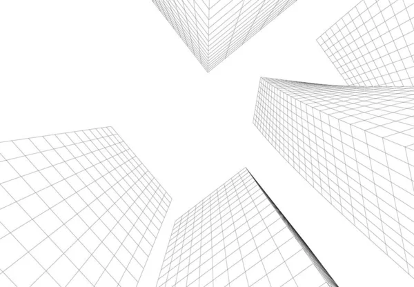 Abstracte Tekenlijnen Architectonisch Kunstconcept Minimale Geometrische Vormen — Stockvector