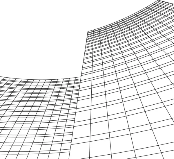 Líneas Abstractas Dibujo Concepto Arte Arquitectónico Formas Geométricas Mínimas — Archivo Imágenes Vectoriales