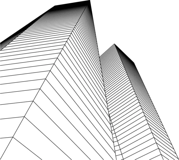 Formas Geométricas Mínimas Linhas Arquitetônicas — Vetor de Stock