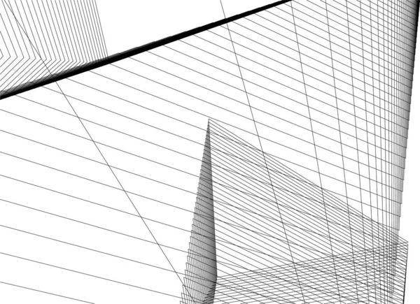 Minimale Geometrische Formen Architektonische Linien — Stockvektor