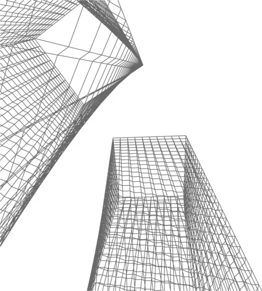 Linhas Abstratas Desenho Conceito Arte Arquitetônica Formas Geométricas Mínimas —  Vetores de Stock