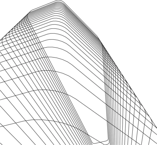 Linhas Abstratas Desenho Conceito Arte Arquitetônica Formas Geométricas Mínimas —  Vetores de Stock