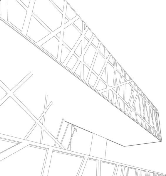 Lignes Dessin Abstraites Dans Concept Art Architectural Formes Géométriques Minimales — Image vectorielle