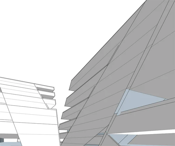 Abstrakcyjne Linie Rysunku Koncepcji Sztuki Architektonicznej Minimalne Kształty Geometryczne — Wektor stockowy