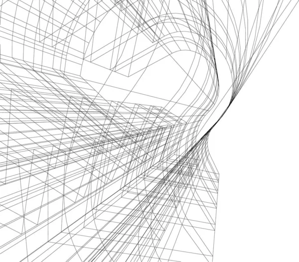 Mimari Sanat Konseptinde Soyut Çizgiler Minimum Geometrik Şekiller — Stok Vektör