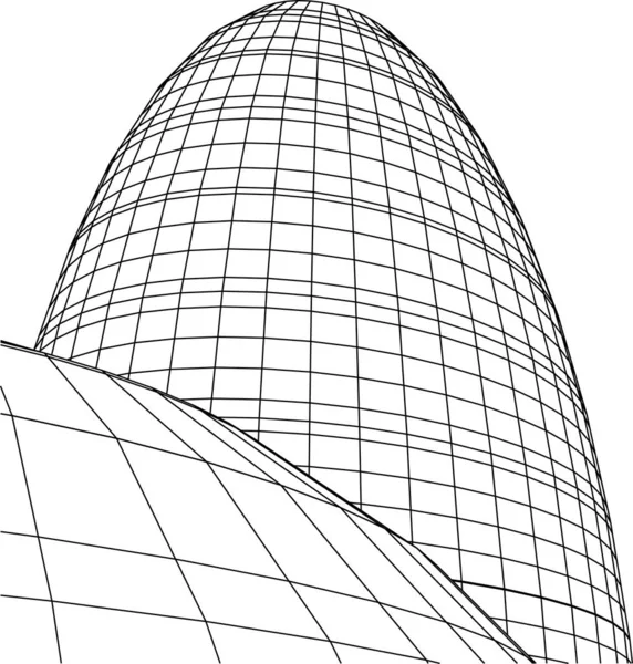 Abstraktní Kreslicí Čáry Architektonickém Pojetí Minimální Geometrické Tvary — Stockový vektor