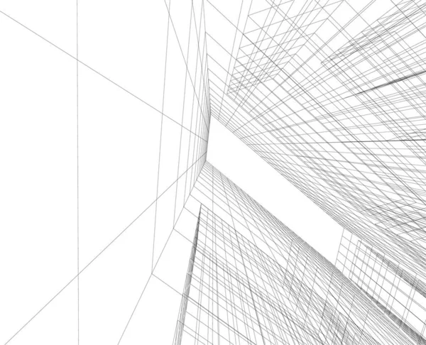 Linhas Abstratas Desenho Conceito Arte Arquitetônica Formas Geométricas Mínimas — Vetor de Stock