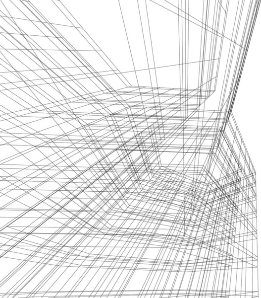 Abstrakte Zeichnungslinien Architektonischen Kunstkonzept Minimale Geometrische Formen — Stockvektor