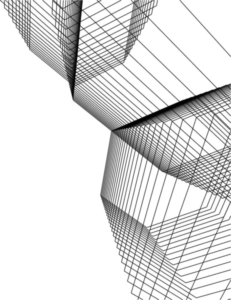 Minimala Geometriska Former Arkitektoniska Linjer — Stock vektor