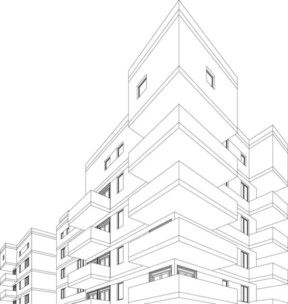 Linhas Abstratas Desenho Conceito Arte Arquitetônica Formas Geométricas Mínimas —  Vetores de Stock