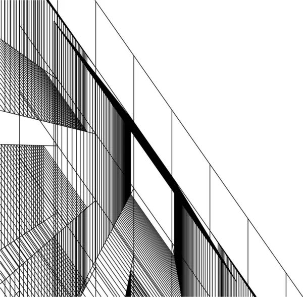 Linhas Abstratas Desenho Conceito Arte Arquitetônica Formas Geométricas Mínimas — Vetor de Stock