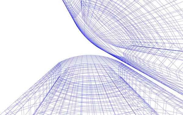 Abstrakta Teckningslinjer Arkitektonisk Konst Koncept Minimala Geometriska Former — Stock vektor