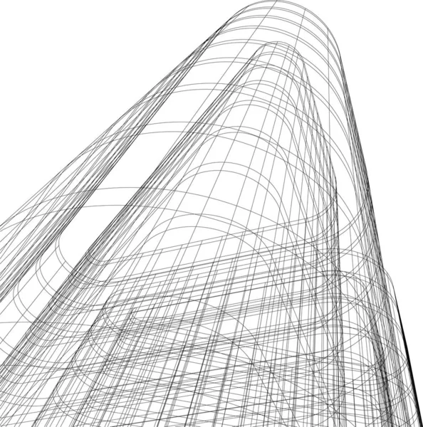 Abstracte Tekenlijnen Architectonisch Kunstconcept Minimale Geometrische Vormen — Stockvector