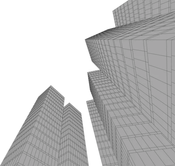 Linhas Abstratas Desenho Conceito Arte Arquitetônica Formas Geométricas Mínimas —  Vetores de Stock