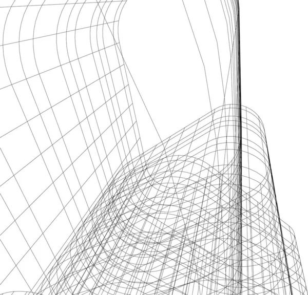 Abstrakte Zeichnungslinien Architektonischen Kunstkonzept Minimale Geometrische Formen — Stockvektor