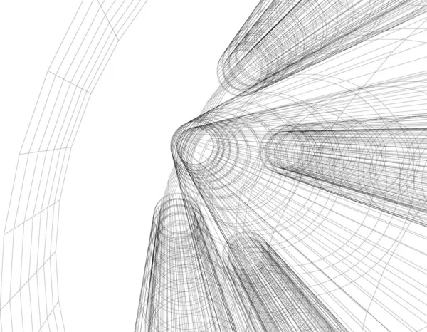 Abstrakcyjne Linie Rysunku Koncepcji Sztuki Architektonicznej Minimalne Kształty Geometryczne — Wektor stockowy