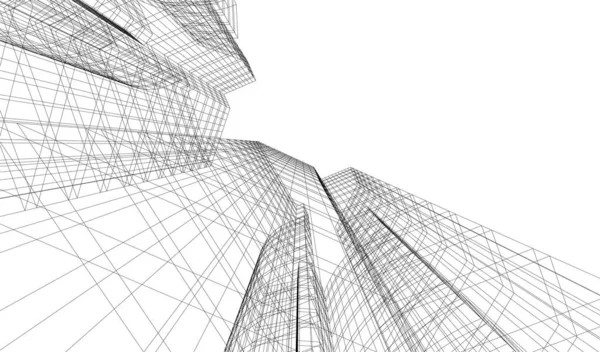 Linhas Abstratas Desenho Conceito Arte Arquitetônica Formas Geométricas Mínimas —  Vetores de Stock