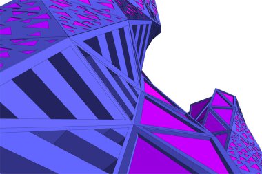 Mimari sanat konseptinde soyut çizgiler, minimum geometrik şekiller. 