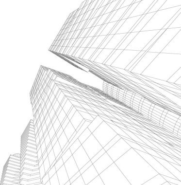 Mimari sanat konseptinde soyut çizgiler, minimum geometrik şekiller. 