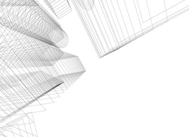 Mimari sanat konseptinde soyut çizgiler, minimum geometrik şekiller. 