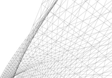 Mimari sanat konseptinde soyut çizgiler, minimum geometrik şekiller. 