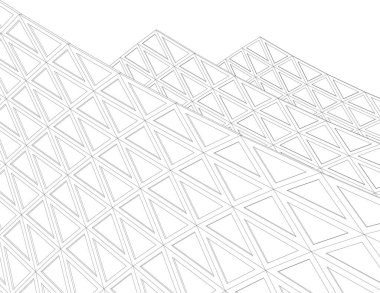 Mimari sanat konseptinde soyut çizgiler, minimum geometrik şekiller. 