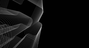 Mimari sanat konseptinde soyut çizgiler, minimum geometrik şekiller.