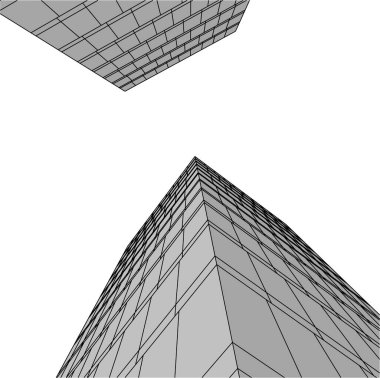 Mimari sanat konseptinde soyut çizgiler, minimum geometrik şekiller. 