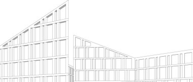 Mimari sanat konseptinde soyut çizgiler, minimum geometrik şekiller.